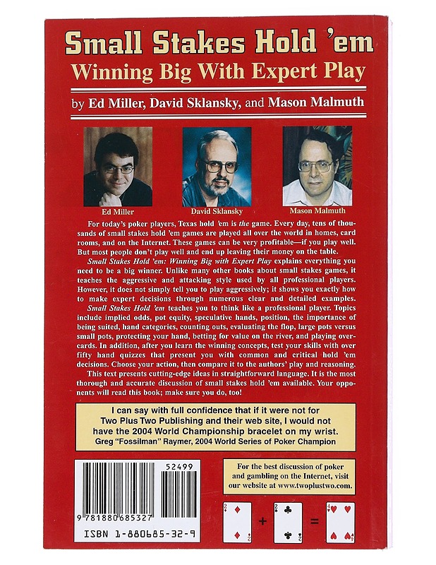 Small Stakes Hold 'em : Winning Big with Expert Play - Ed Miller - Tietokirjat ja oppaat - 10105535167 - 1