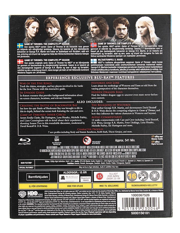 Game of Thrones, Season 2 - Blu-ray - Blu-ray-levyt - 10105535490 - 1