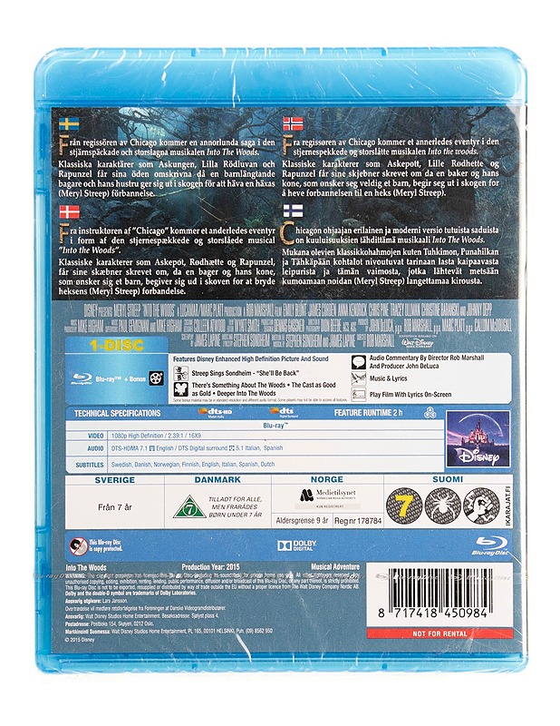 Into The Woods - Blu-ray - Blu-ray-levyt - 10105535505 - 1