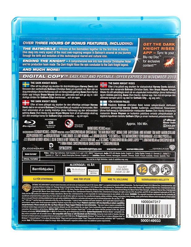 The Dark Knight Rises - Blu-ray - Blu-ray-levyt - 10105535519 - 1