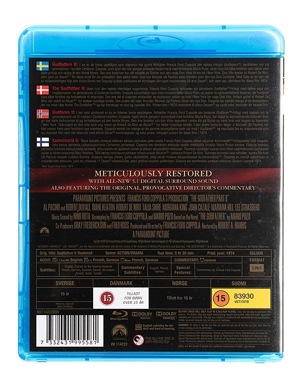 The Godfather II - Blu-ray - Blu-ray-levyt - 10105535526 - 1