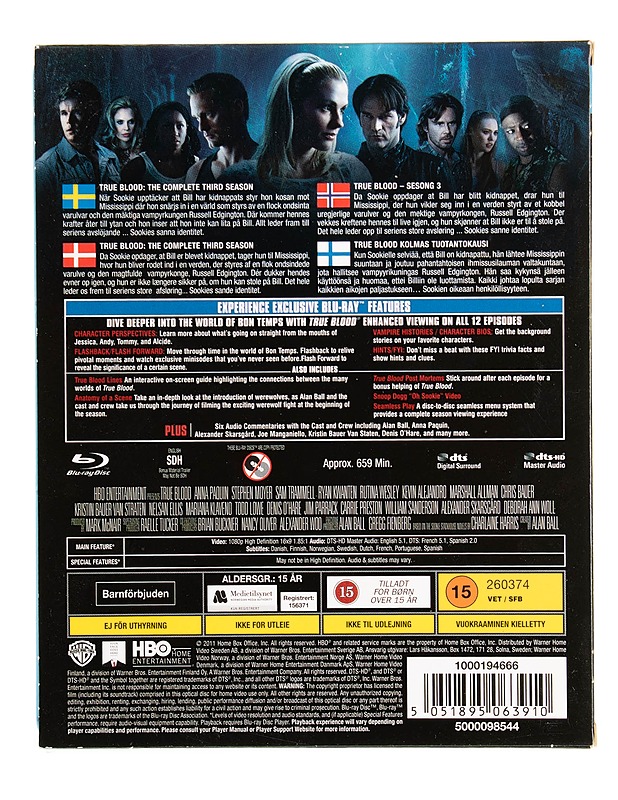 True Blood, Season 3 - Blu-ray - Blu-ray-levyt - 10105535532 - 1