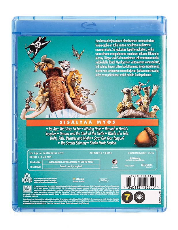 Ice Age 4: Mannerten mullistus - Blu-ray - Blu-ray-levyt - 10105535590 - 1