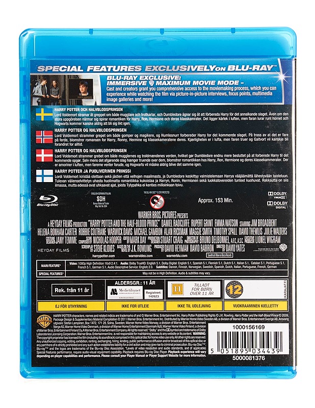 Harry Potter ant the Half-blood Prince - Blu-ray - Blu-ray-levyt - 10105535607 - 1