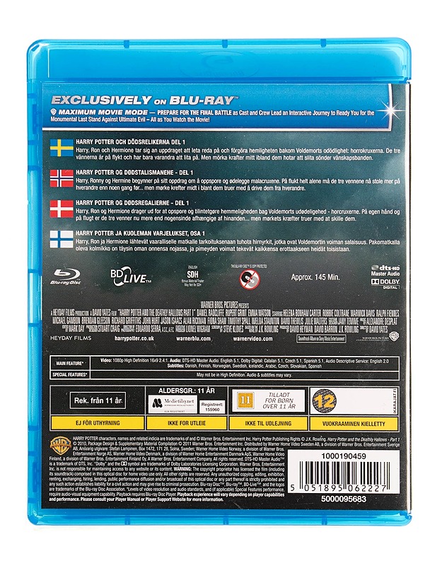 Harry potter and the Deathly Hallows 1 - Blu-ray - Blu-ray-levyt - 10105535613 - 1