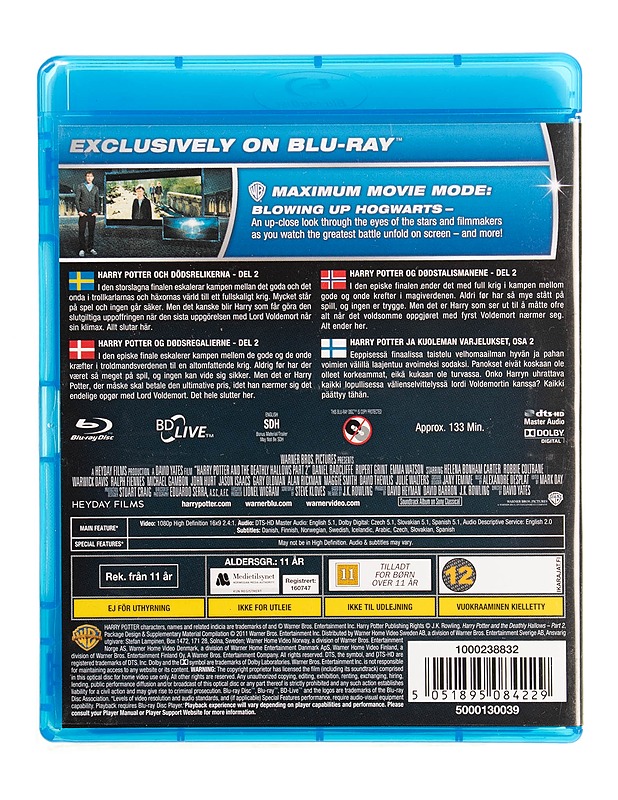 Harry potter and the Deathly Hallows, part 2 - Blu-ray - Blu-ray-levyt - 10105535615 - 1