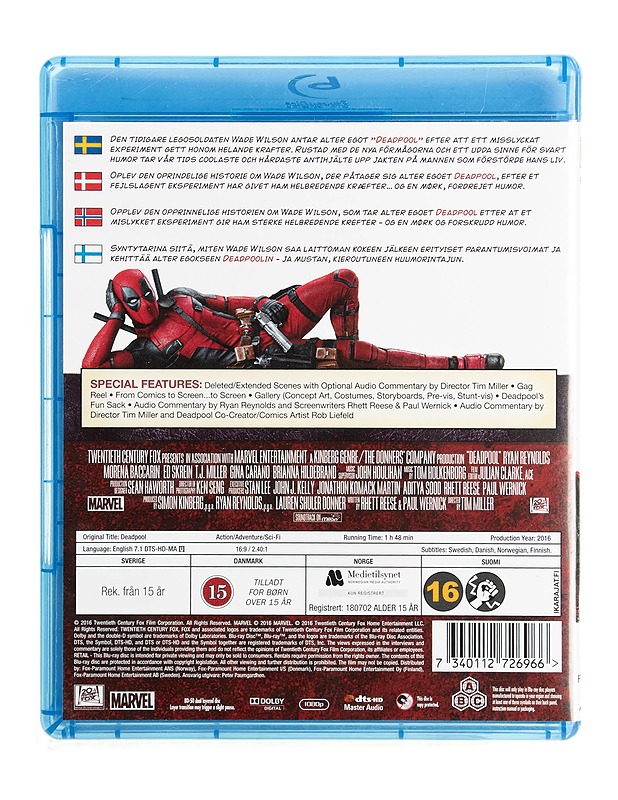 Deadpool - Blu-ray - Blu-ray-levyt - 10105535626 - 1