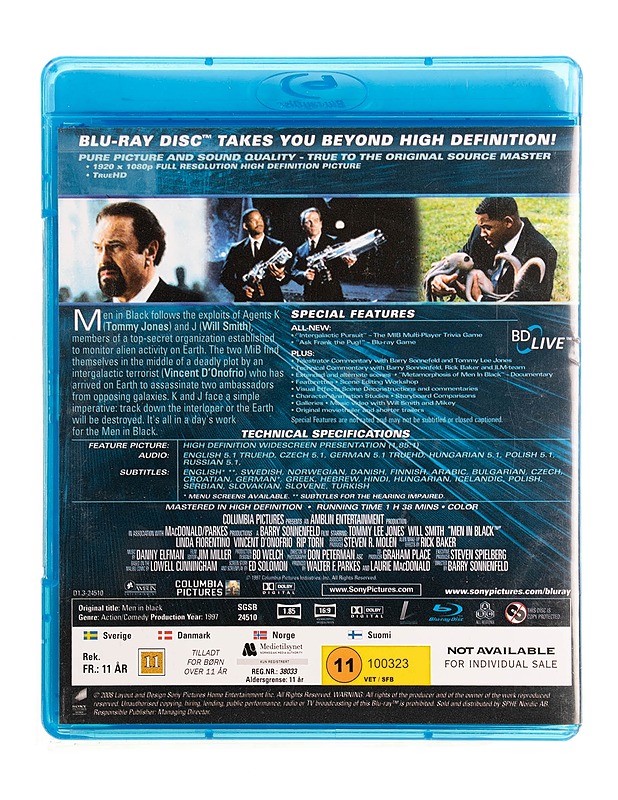 MIB Men in Black - Blu-ray - Blu-ray-levyt - 10105535671 - 1
