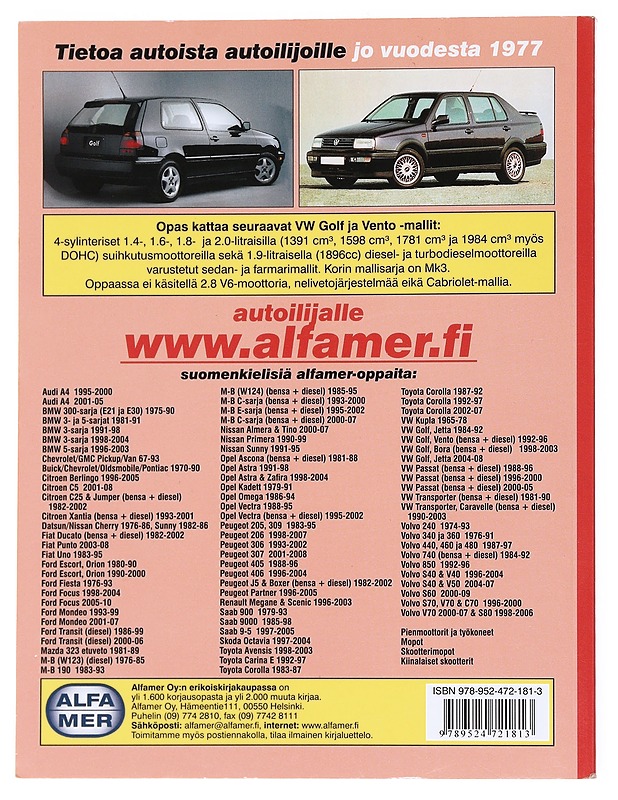 VW Golf & Vento 1992-1996 : autokäsikirja - Coombs, Mark - Harrastekirjat - 10105535893 - 1