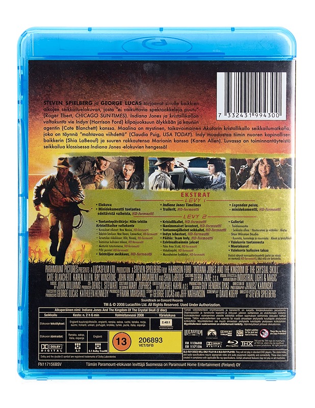 Indiana Jones Ja Kristallikallon Valtakunta - Blu-Ray - Blu-ray-levyt - 10105535926 - 1