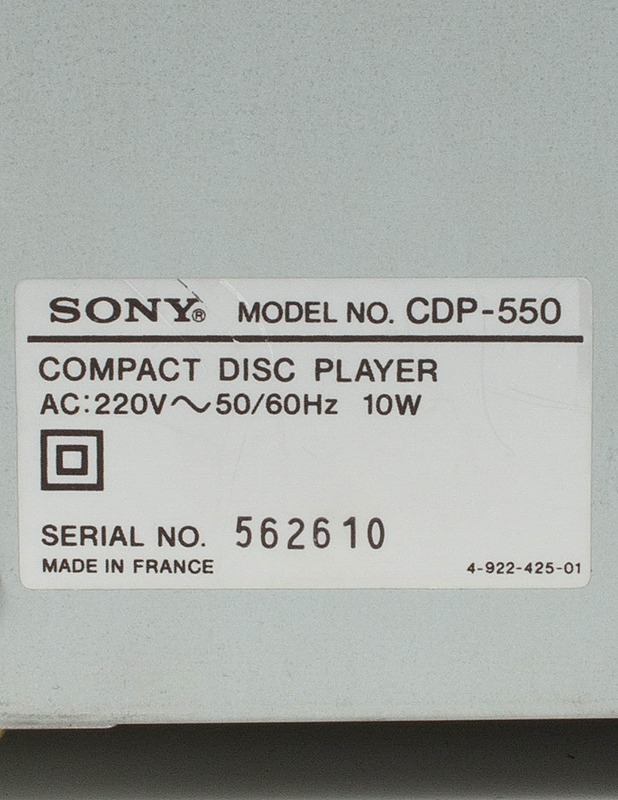 SONY CDP-550 CD-soitin - Viihde-elektroniikka - 10105535967 - 3