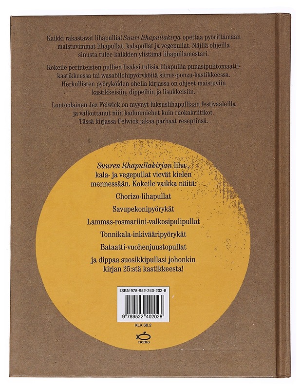 Suuri lihapullakirja - Felwick, Jez - Ruokakirjat - 10105535978 - 1