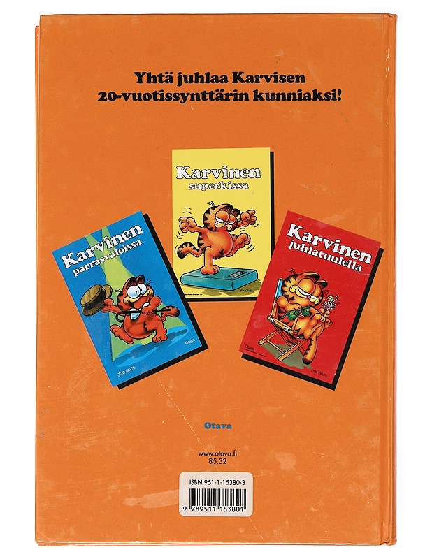 Juhla-Karvinen : 20-vuotias Karvinen yhtä juhlaa! - Davis, Jim - Sarjakuvat - 10105535982 - 1