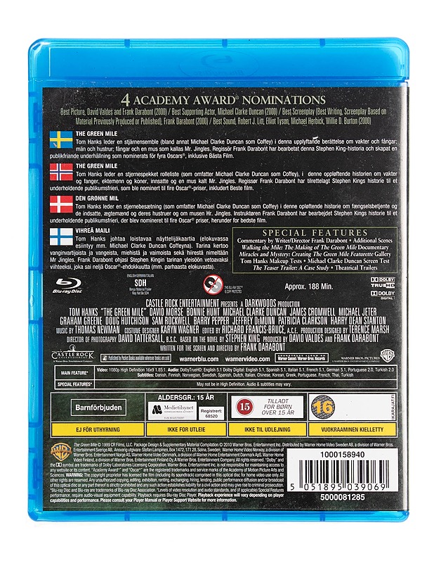 The Green Mile - Blu-ray - Blu-ray-levyt - 10105536004 - 1