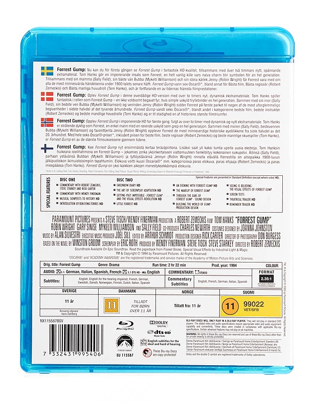 Forrest Gump - Blu-ray - Blu-ray-levyt - 10105536005 - 1