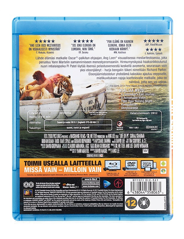 Piin elämä - Blu-ray - Blu-ray-levyt - 10105536024 - 1
