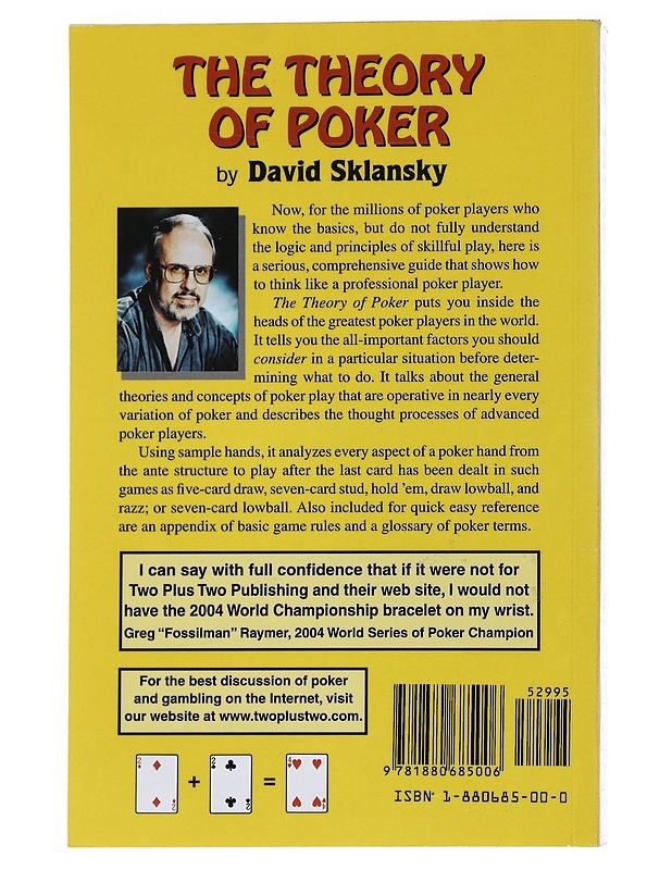 The theory of Poker - David Sklansky - Tietokirjat ja oppaat - 10105536066 - 1