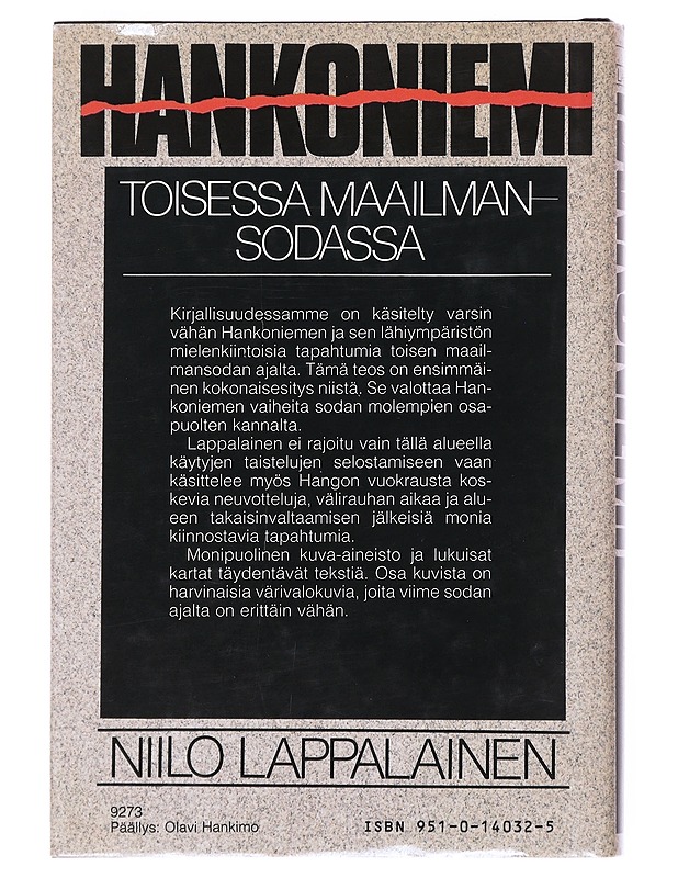 Hankoniemi toisessa maailmansodassa - Niilo Lappalainen - Historiakirjat - 10105536140 - 1