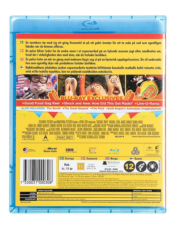 Sausage Party - Blu-Ray - Blu-ray-levyt - 10105536184 - 1