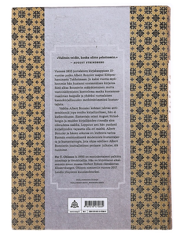 Albert Bonnier ja hänen aikansa - Ohlsson, Per T. - Elämäkerrat ja muistelmat - 10105536385 - 1