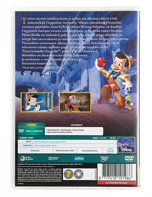 Pinocchio - DVD - DVD-elokuvat - 10105536494 - 1
