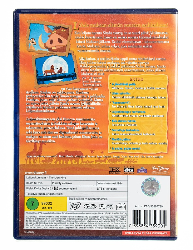 Leijonakuningas - DVD - DVD-elokuvat - 10105536511 - 1
