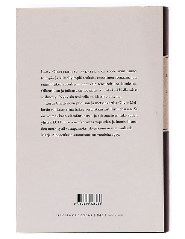Lady Chatterleyn rakastaja - Lawrence, D. H. - Romaanit ja novellit - 10105536543 - 1