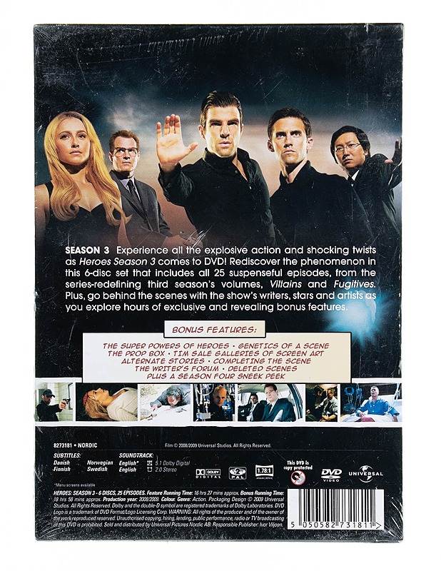 Heroes: Season 3 - DVD - DVD-elokuvat - 10105536593 - 1