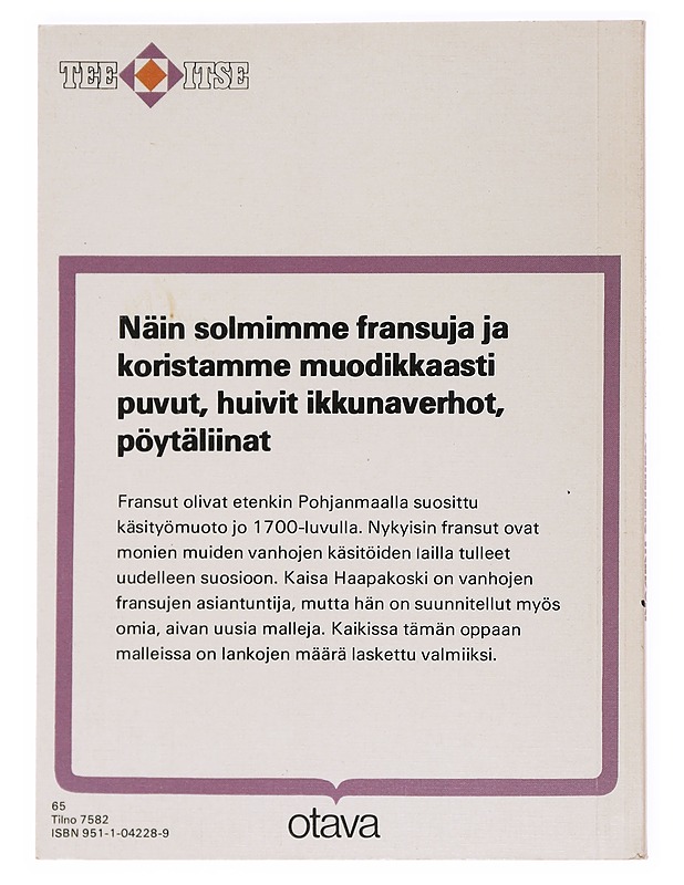 Solmimme fransuja - Kaisa Haapakoski - Tietokirjat ja oppaat - 10105536636 - 1
