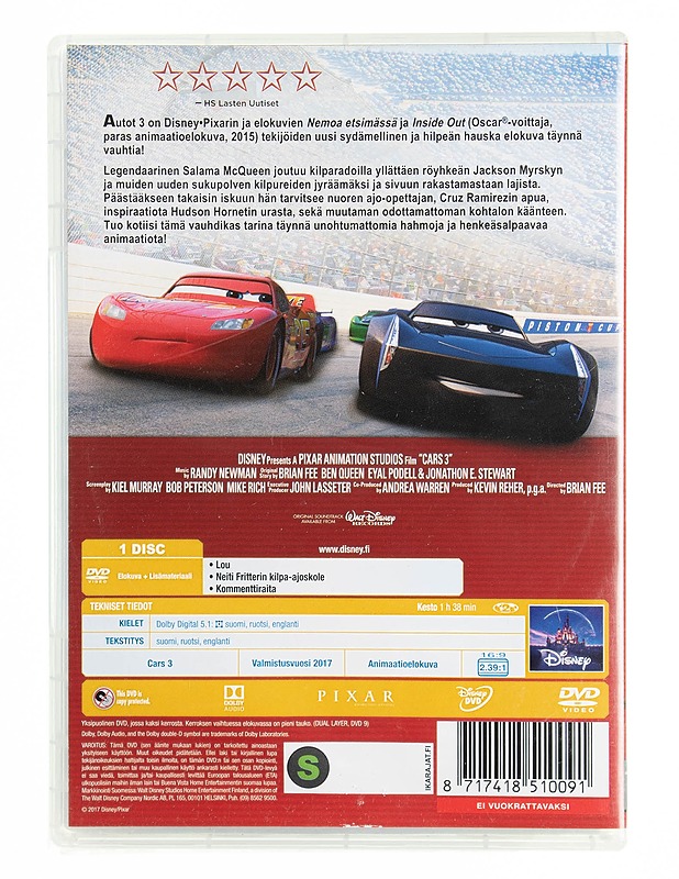 Autot 3 - DVD - DVD-elokuvat - 10105536706 - 1