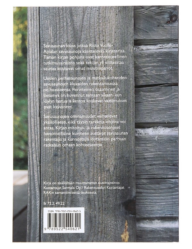 Savusaunan kiuas - Risto Vuolle-Apiala - Historiakirjat - 10105536723 - 1