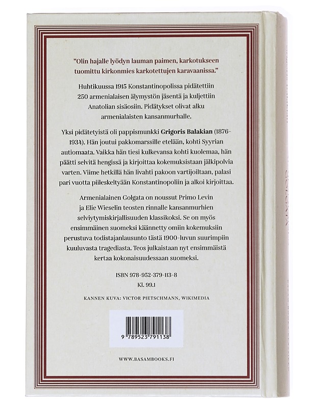Armenialainen Golgata - Grigoris Balakian - Elämäkerrat ja muistelmat - 10105536786 - 1
