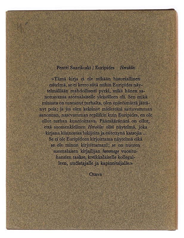 Euripides herakles - Saarikoski, Pentti - Kaunokirjallisuus - 10105536840 - 1