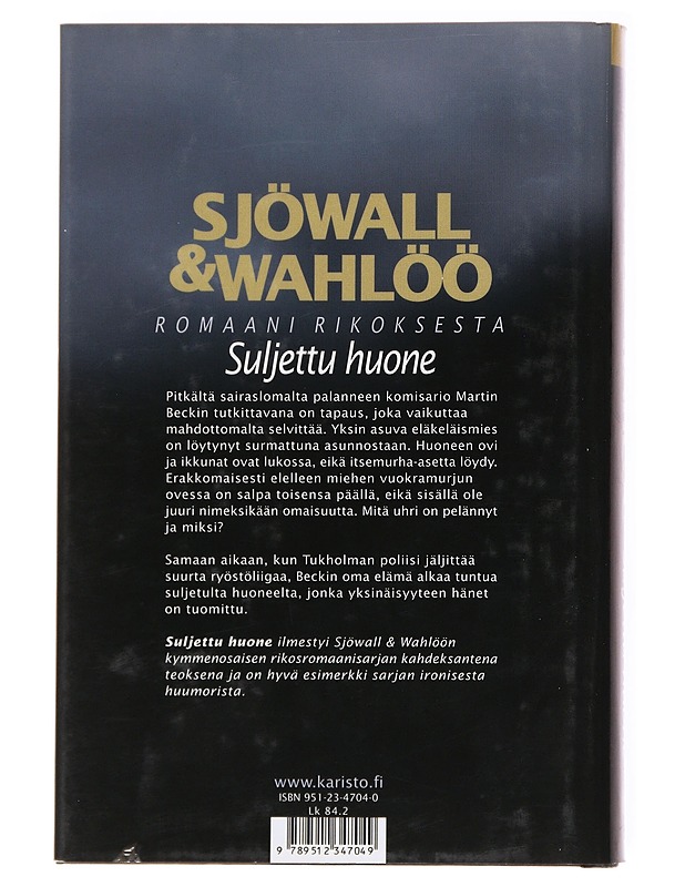 Suljettu huone : romaani rikoksesta - Sjöwall, Maj - Romaanit ja novellit - 10105536859 - 1
