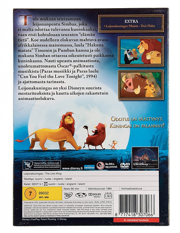 Leijonakuningas: Timanttijulkaisu - DVD - DVD-elokuvat - 10105536872 - 1