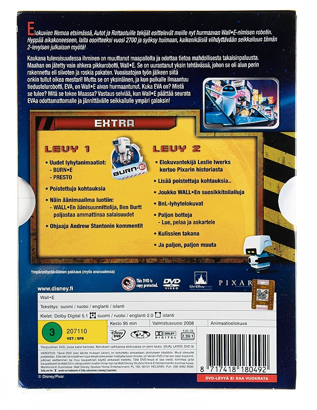Wall-E - DVD - DVD-elokuvat - 10105536917 - 1