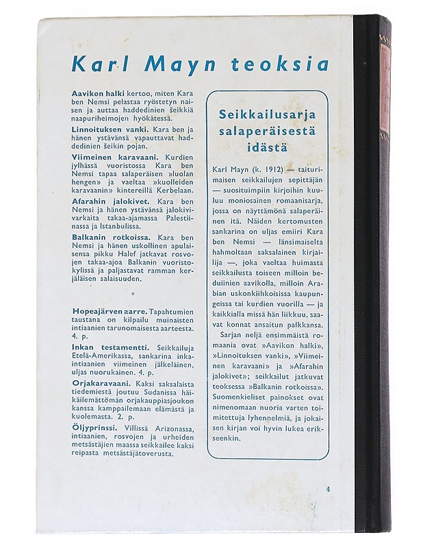 INKAN TESTAMENTTI - May, Karl - Kaunokirjallisuus - 10105537103 - 1