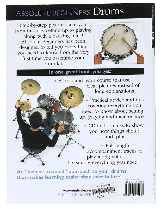 Absolute Beginners: Drums - Kirja lahjaksi - 10105537123 - 1