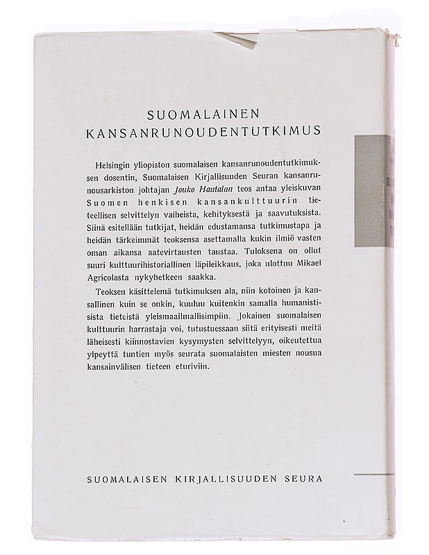 Suomalainen kansanrunouden tutkimus - Jouko Hautala - Historiakirjat - 10105537304 - 1