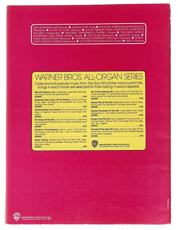 Classics for Organ Warner Bros Mark Laub 1965 sheet music nuottikirja nuotit nuotti - Harrastekirjat - 10105537301 - 1