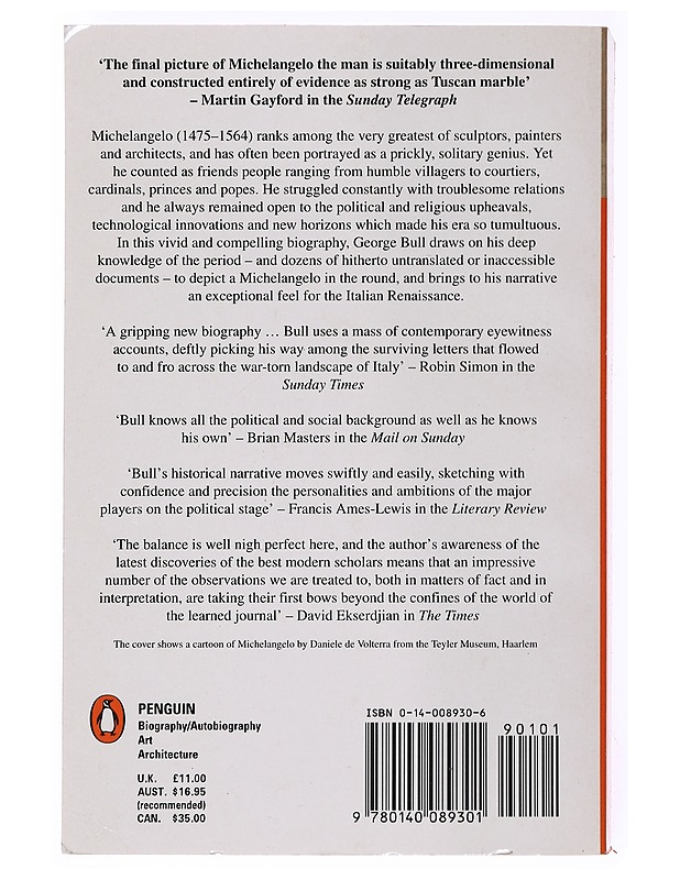 Michelangelo : A Biography - George Bull - Romaanit ja novellit - 10105537466 - 1
