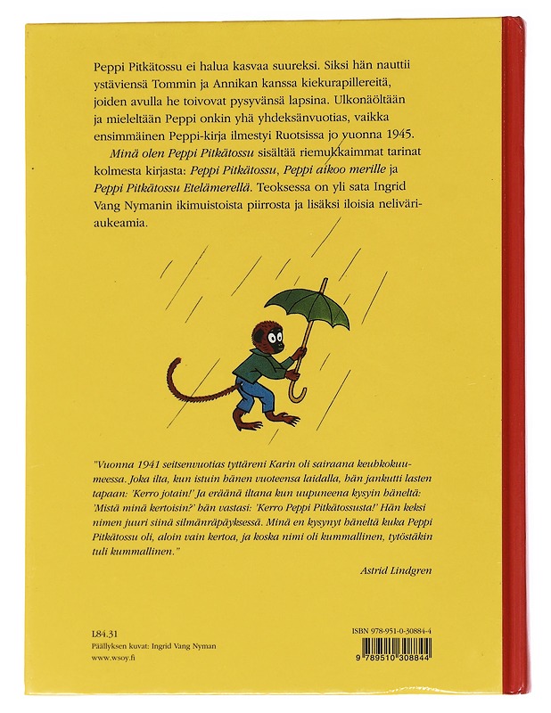 Minä olen Peppi Pitkätossu - Lindgren, Astrid - Lastenkirjat - 10105537471 - 1