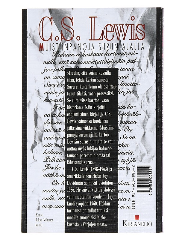 Muistiinpanoja surun ajalta - Lewis, C. S. - Elämäkerrat ja muistelmat - 10105537498 - 1