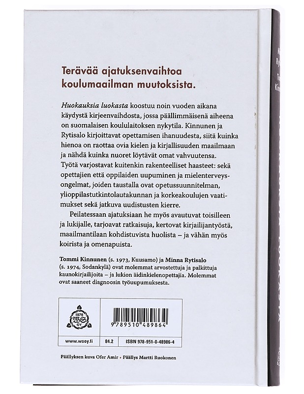 Huokauksia luokasta - Rytisalo, Minna - Elämäkerrat ja muistelmat - 10105537517 - 1