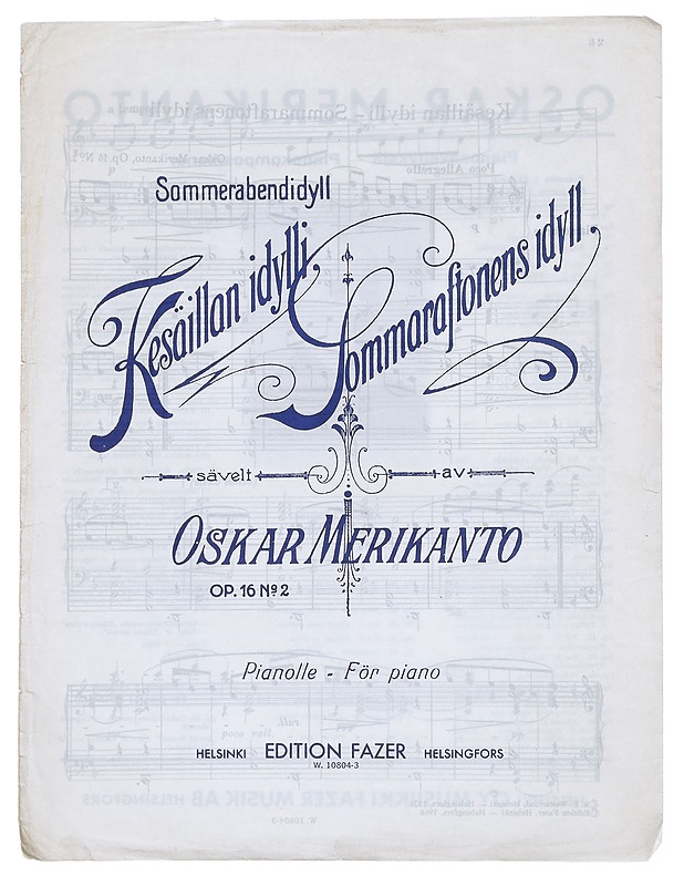 Kesäillan Idylli - Oskar Merikanto - Musiikki- ja elokuvakirjat - 10105537580 - 0