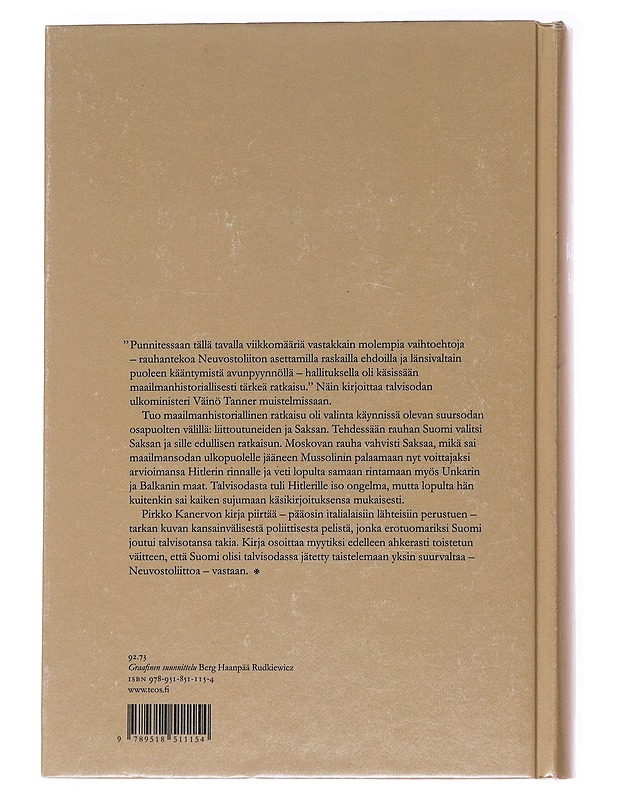 Italia ja Suomen talvisota : Il Duce Mussolini maailman urheimman kansan apuna - Pirkko Kanervo - Historiakirjat - 10105537676 - 1