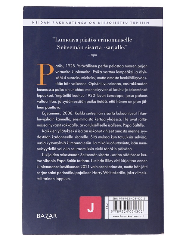 Atlas, Papa Saltin tarina - Riley, Lucinda - Romaanit ja novellit - 10105537734 - 1