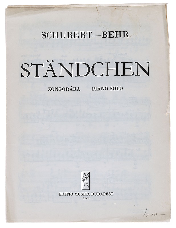 Ständchen: Zongorara - Schubert - Behr - Musiikki- ja elokuvakirjat - 10105537741 - 0
