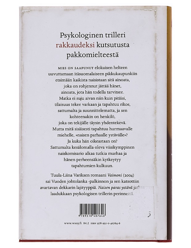 Naisen paras ystävä - Tuula-Liina Varis - Jännitys ja dekkarit - 10105537740 - 1