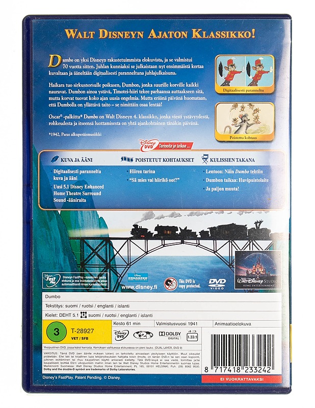 Dumbo juhlajulkaisu DVD  - DVD-elokuvat - 10105537874 - 1